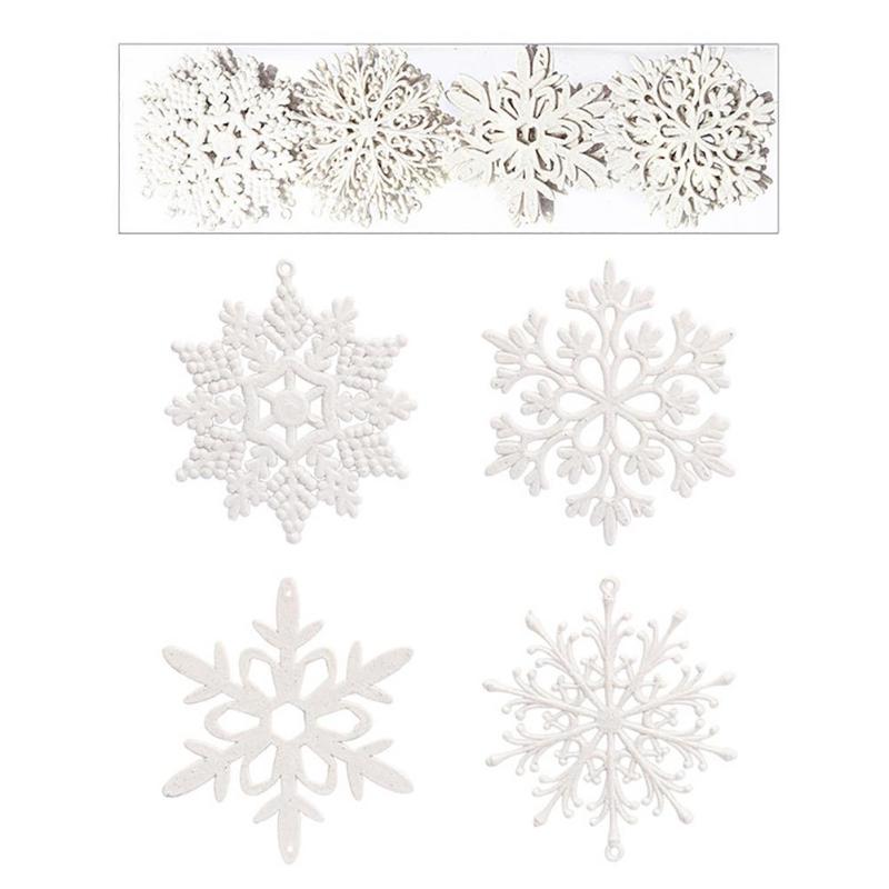 

Christmas Decorations Snowflake Decoration Window Clings Snowflakes Stickers Windows Decals White Red Removable Ornaments