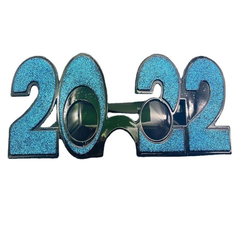 

Party Decoration Happy Year Eyeglasses Celebration 2022 Creative Digital Glasses Decorations Po Booth Props Graduation Supplies
