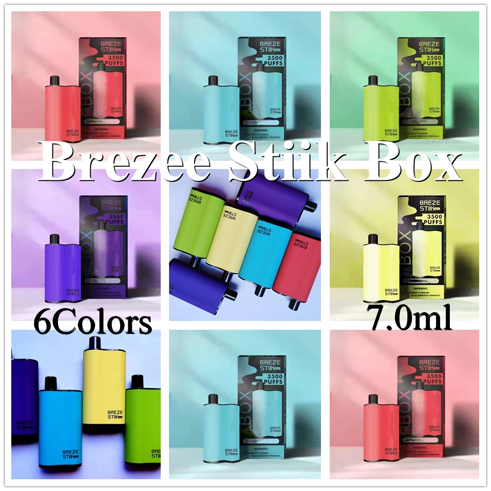 

Breze Stiik BOX E Cigarettes Disposable Vape Pen 3500 Puffs 6 Colors 900mAh 2% Prefilled 7ml Vaporizer Kit VS Fum Infinity