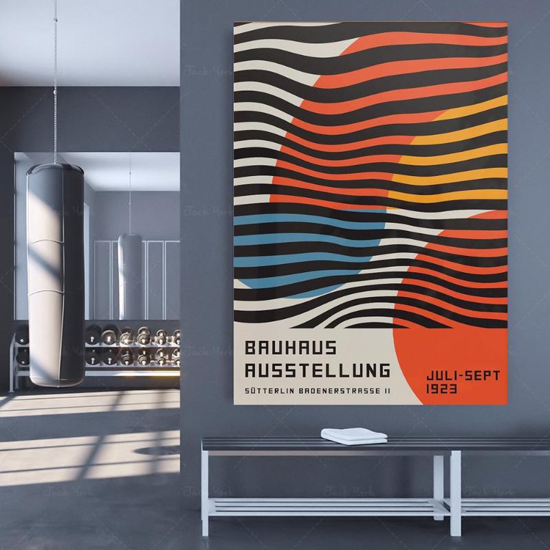 

Paintings Bauhaus Exhibition Poster, Vintage Design Art Print, Nordic Geometric Artwork, Industrial