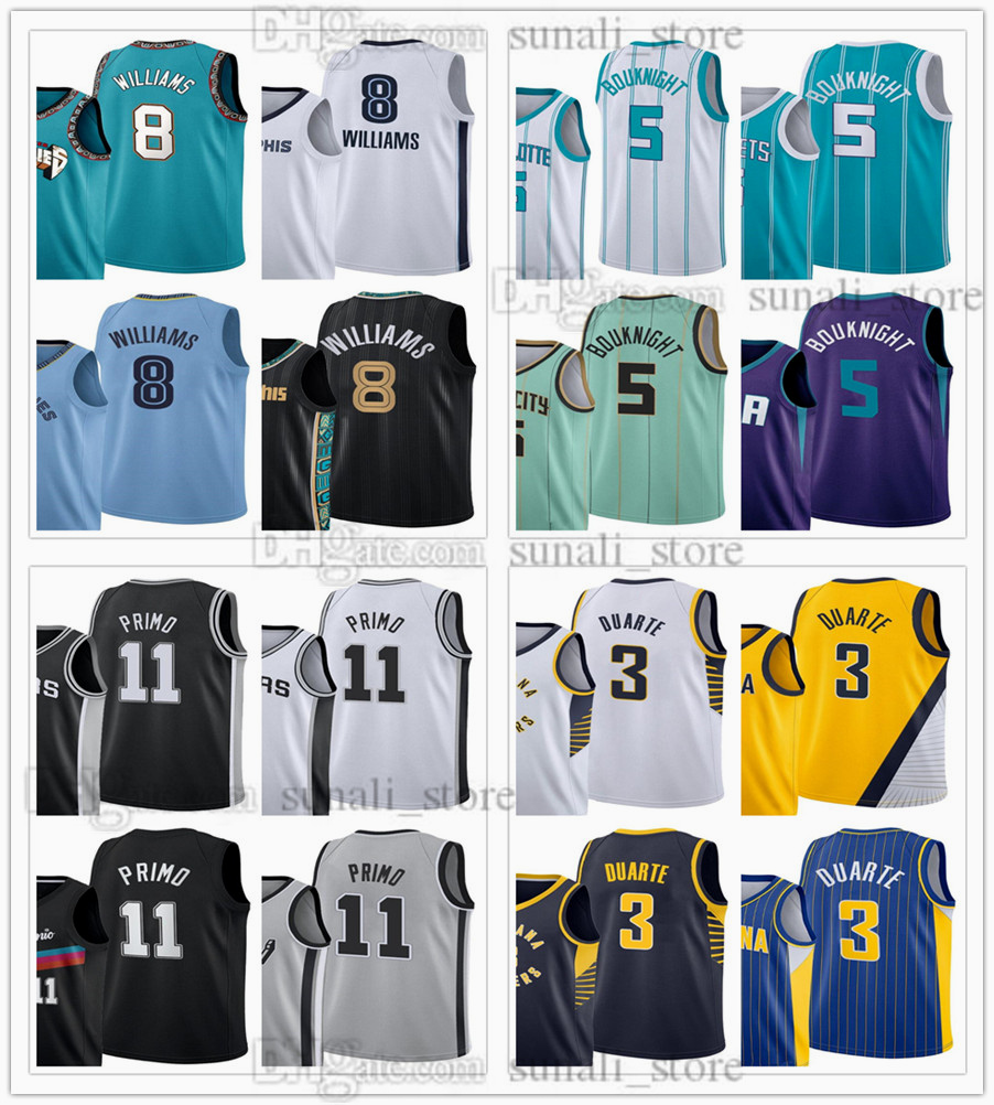 

2021 Draft Picks Basketball Jerseys 8 Ziaire Williams 5 James Bouknight 11 Joshua Primo 3 Chris Duarte Blue White Black Green Yellow Orange Purple Fase Send
