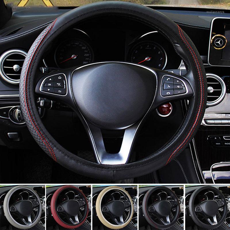 

Steering Wheel Covers Fashion Breathe Freely No Inner Ring Accessories Cars 15 Inch Imitation Leather Durable Protection Cover