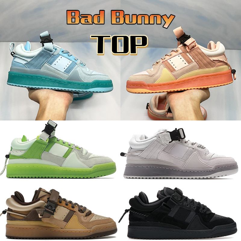 

2022 Top Forum Low x Bad Bunny running Shoes Ice blue The First Cafe green grey bunny Back to School luxury men trainers women Sneakers US 5-11, 11 bubble wrap packaging