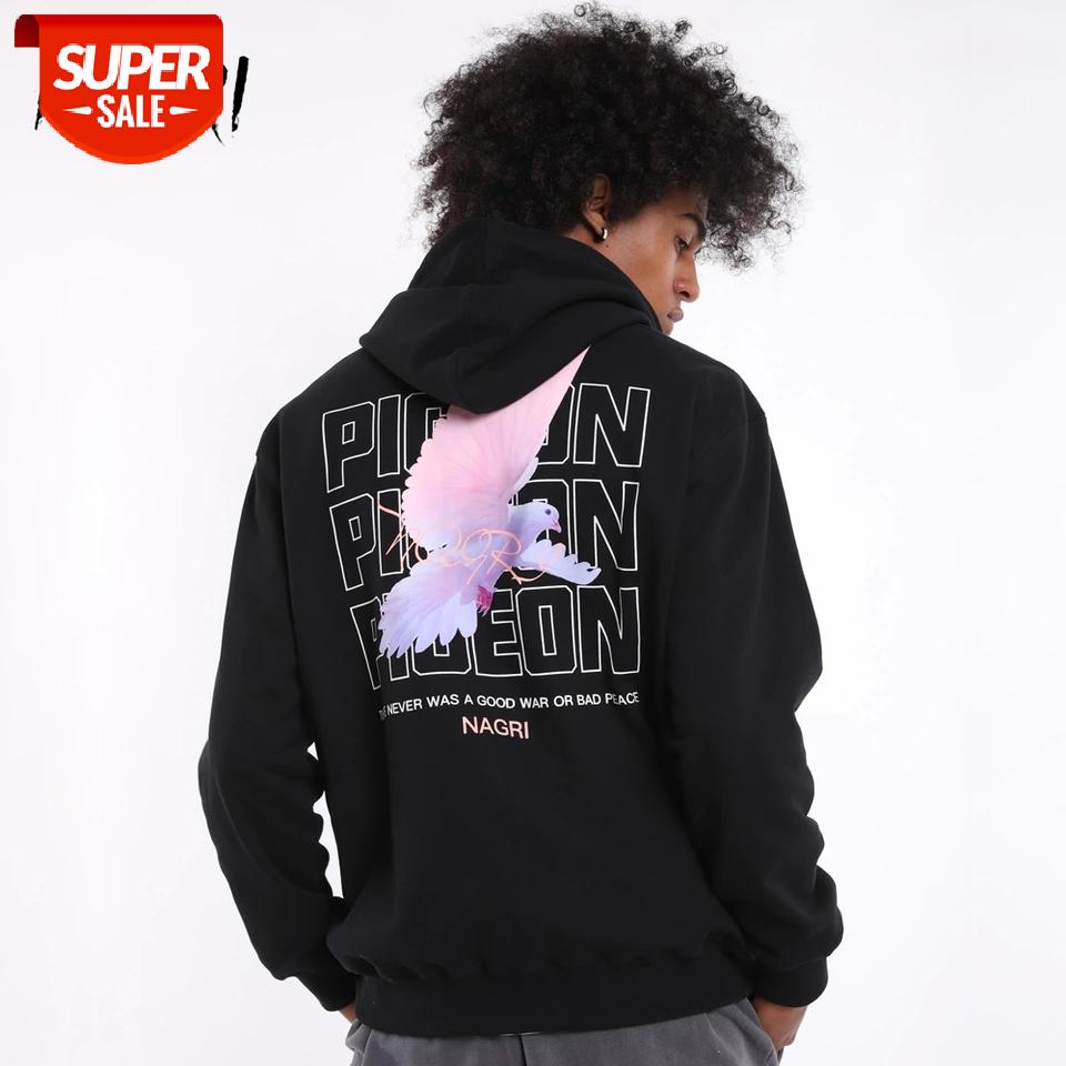 

Fashion Men Streetwear Hoodies Casual Hooded Hip Hop Sweatshirts Men Women Winter Loose Pullover Harajuku Pigeon Hoodie Male Top #CU3Z, Black