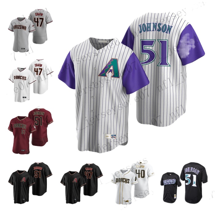 

Custom Mens women youth Arizona Diamondbacks 51 Randy Johnson 40 Andrew Chafin black red Authentic Weekend 2020 Home Jersey