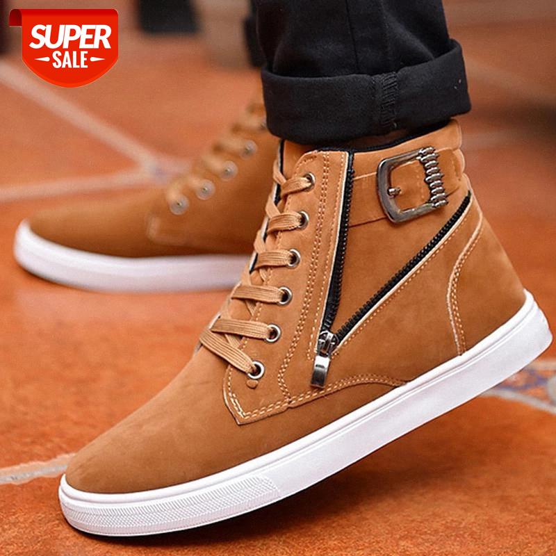 

2020 Fashion Ankle Boots Men Shoes Buckle Zipper Designer Shoes Men Synthetic Damping Comfortable Boy Boots Outdoor Hombre Botas #rE0I