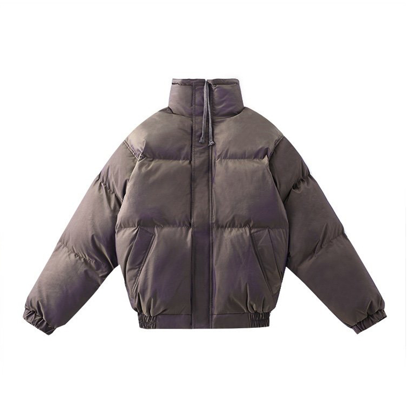 

New Mens Winter Parkas Coats Cotton-padded Zipper Down Jackets Laser Violet and Silver Gray Women Casual Street Outwear Clothes Clothing, Y91571