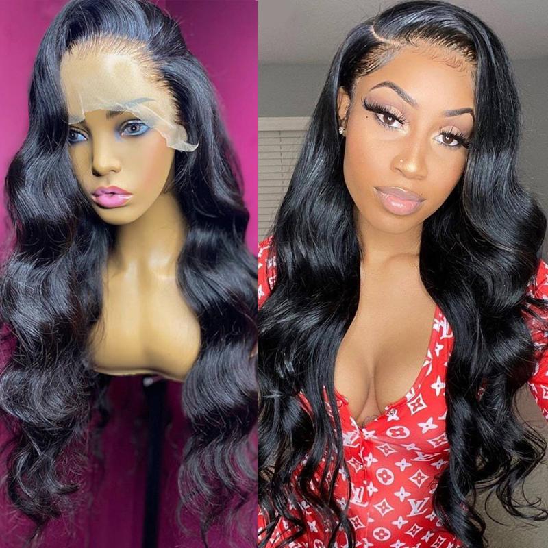 

Wigirl 28 30 32 inches Body Wave 13x4 Lace Front Human Hair Wigs Brazilian Hair Ocean Wave Wigs Pre Plucked Lace Frontal, 13x4 lace front wigs