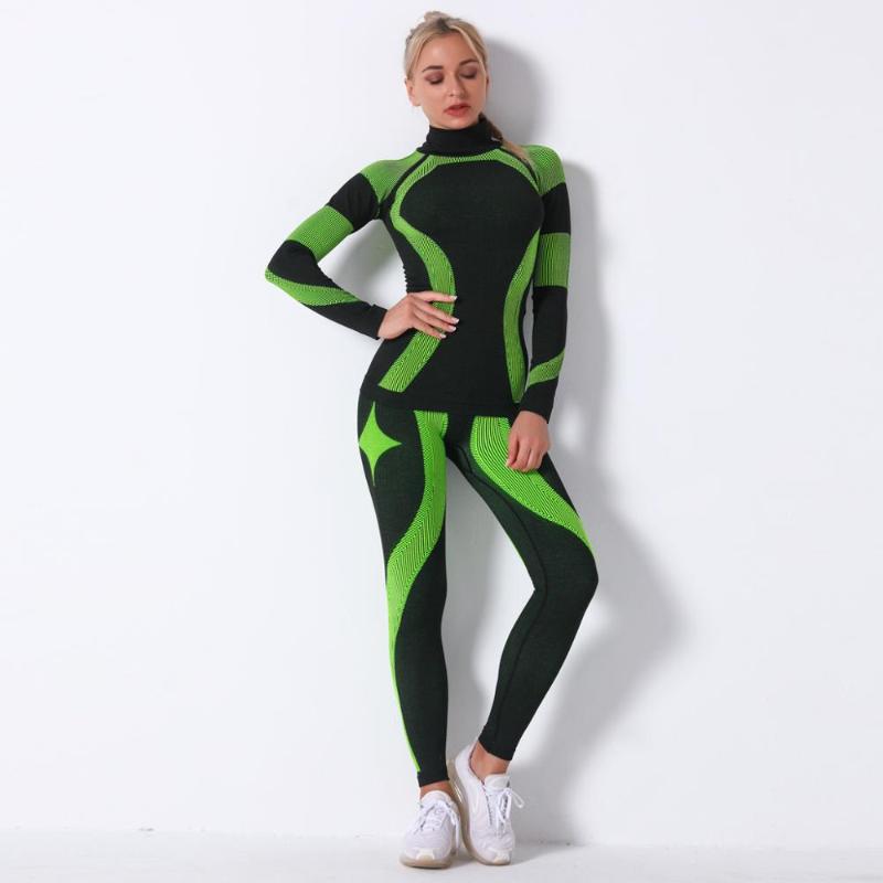 

2021 seamless knitting stripe sports Yoga long sleeve vest 2-piece outdoor high waist hip lifting exercise Yoga Pants Set, Vest sapphire blue