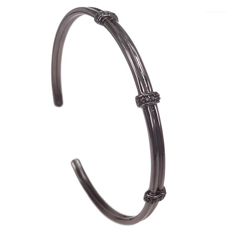 

Fashion Classic Micro Pave Black Cz Open Bangles Bracelet Christmas Gift Cuff Bracelets For Men Women Bangle