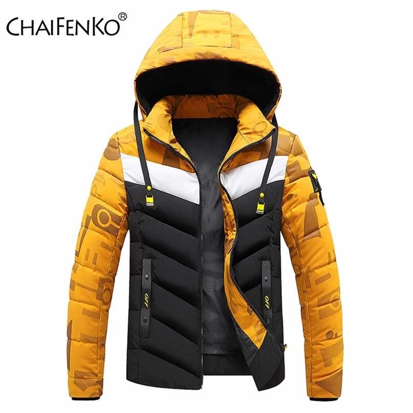

Men Winter Warm Thick Windproof Parkas Fashion Patchwork Hooded Coat Men Autumn Outwear Classic Casual Parka Jacket Men 211204, 79 red