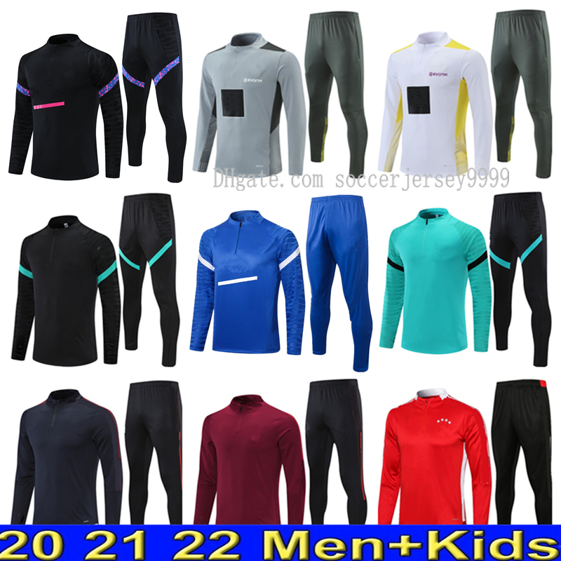 

LEWANDOWSKI SANE mens + kids football tracksuits training suit jersey jacket sets 2021 2022 HAALAND REUS men kid kit soccer tracksuit jerseys set jogging kits chandal, 16