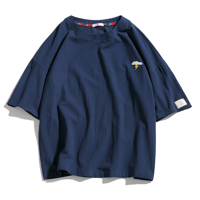 

2021 New Tshirt for Men Summer t Shirt O-neck Tee Casual Japanese 100% Cotton Tshirts Fashion Tees Trendy Short Sleeve 73q1, Green