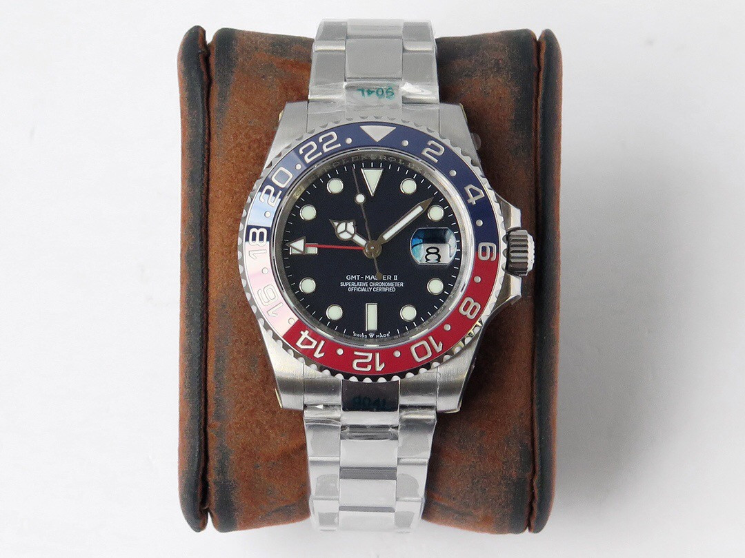 

GS Men's watch size 40mm 3186 blue hairspring integrated movement, sapphire mirror two-way rotating ceramic bezel 904 steel case strap, Slivery;brown