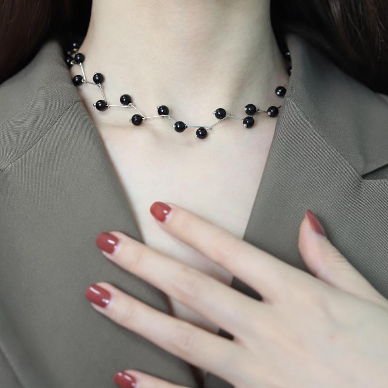 

Chains Trendy Elegance Statement Short Necklace Charm Pearl Bead Choker For Women Clavicle Chain Bridal Wedding Jewelry