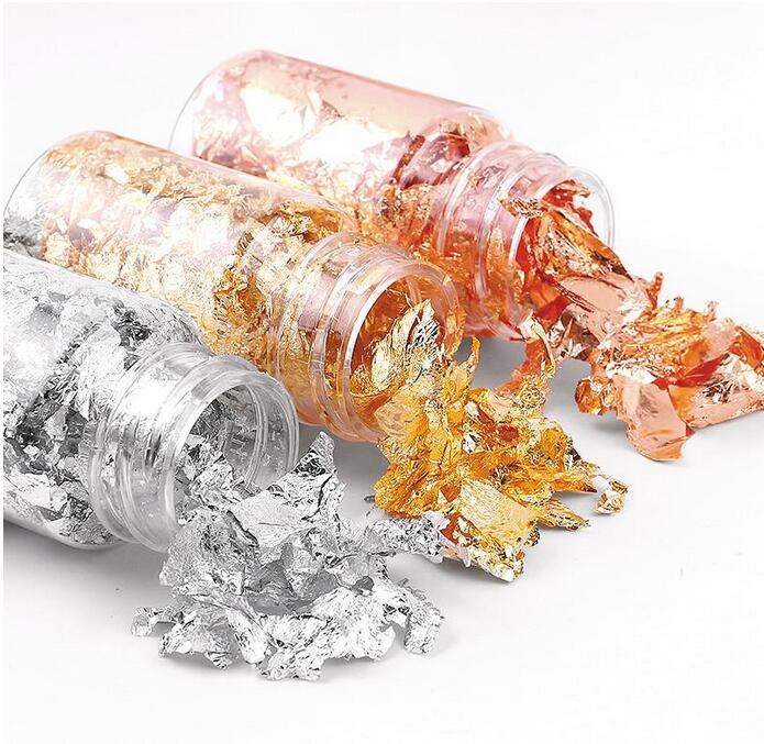 

3 Bottle/Set Silver Rose Gold Nail Foil for Manicure Design Nails Accessories Sticker DIY Art Decoration Supplies