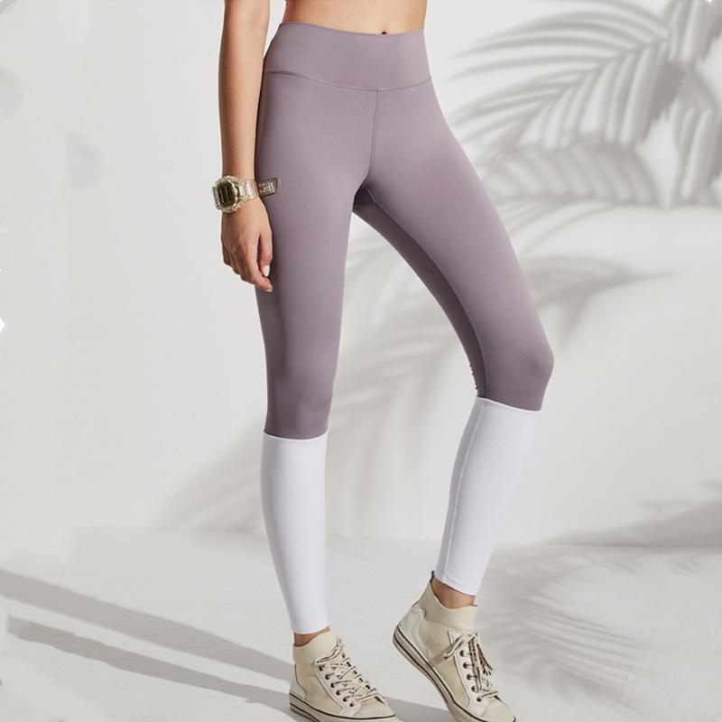 

Elastic Lift Hip Sports Pants Color Matching Yoga Leggings Workout Sport Female Fitness Leggings Gym Quick Dry Running Tights, Black