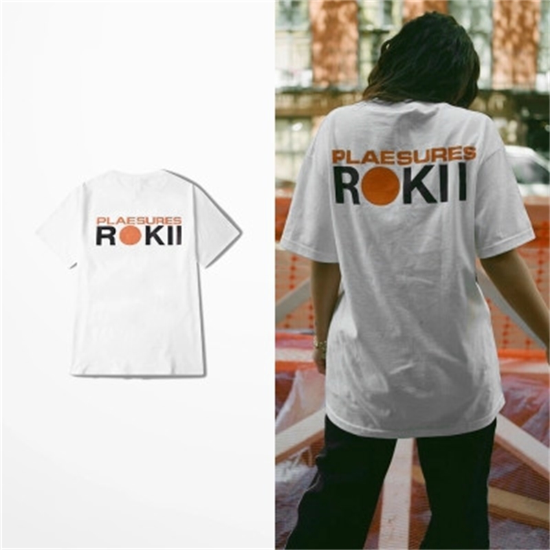 

2021 New Vero Nova Moda Hip Hop Personalidade Camiseta Masculina Rokii Plaesures Impresso Harajuku Camisas Mal Kanye Costa Oeste Topo t P7om, White