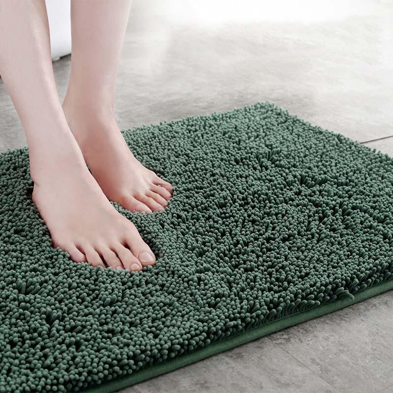 

Bath Mats High Density Soft Plush Chenille Non Slip Bathroom Mat Water Absorption Floor Door Toilet Rug Home Decoration Carpet