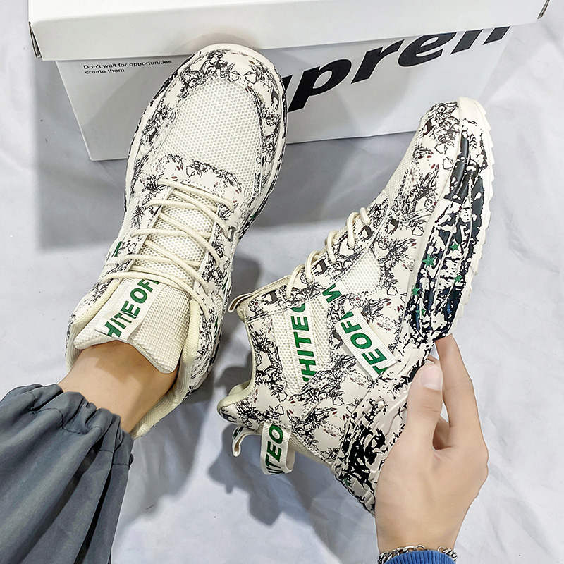 

mens womens running shoes black white blue green gray -44 graffiti comfortable breathable fashion trainers sports sneakers outdoor size 39-4