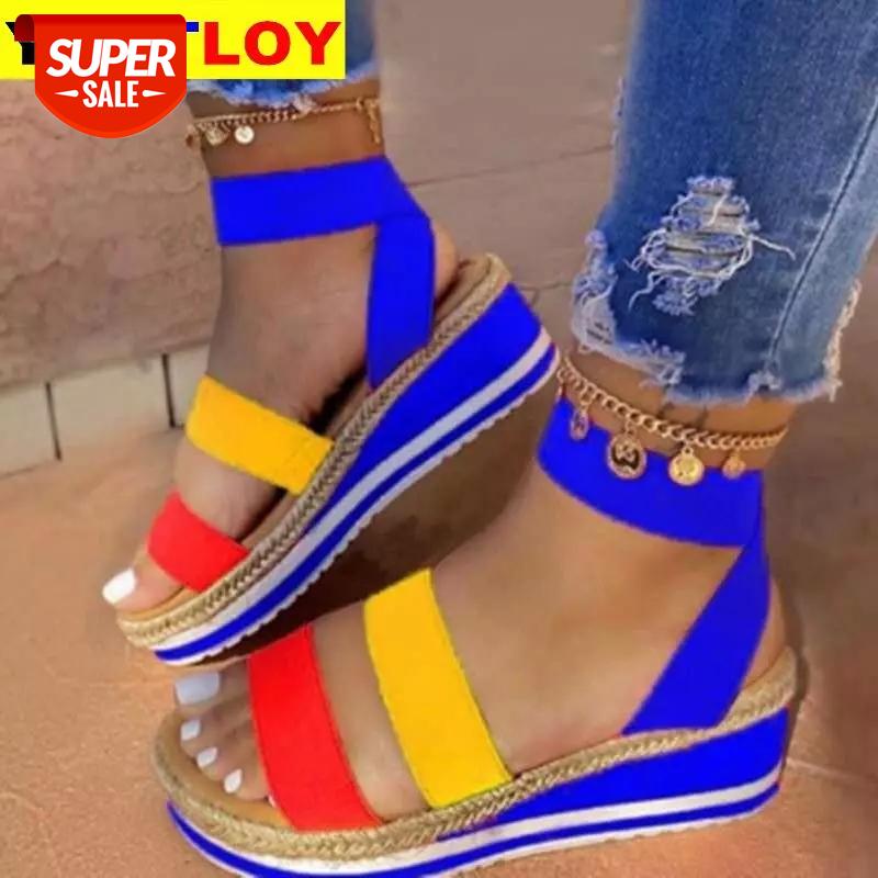 

Summer Sandals Women Wedges Platform Ladies Hemp Shoes Ladies Candy Color Casual Girls Slip On Strap Cross Girls 2020 35-43 #MR3W, Black