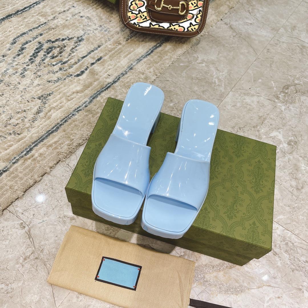 

70% Off Wholesale Flip-Flops Women Sandals High Heels Rubber Slide Sandal Platform Slipper Shoes Summer Embossed Flip Flops, Yellow