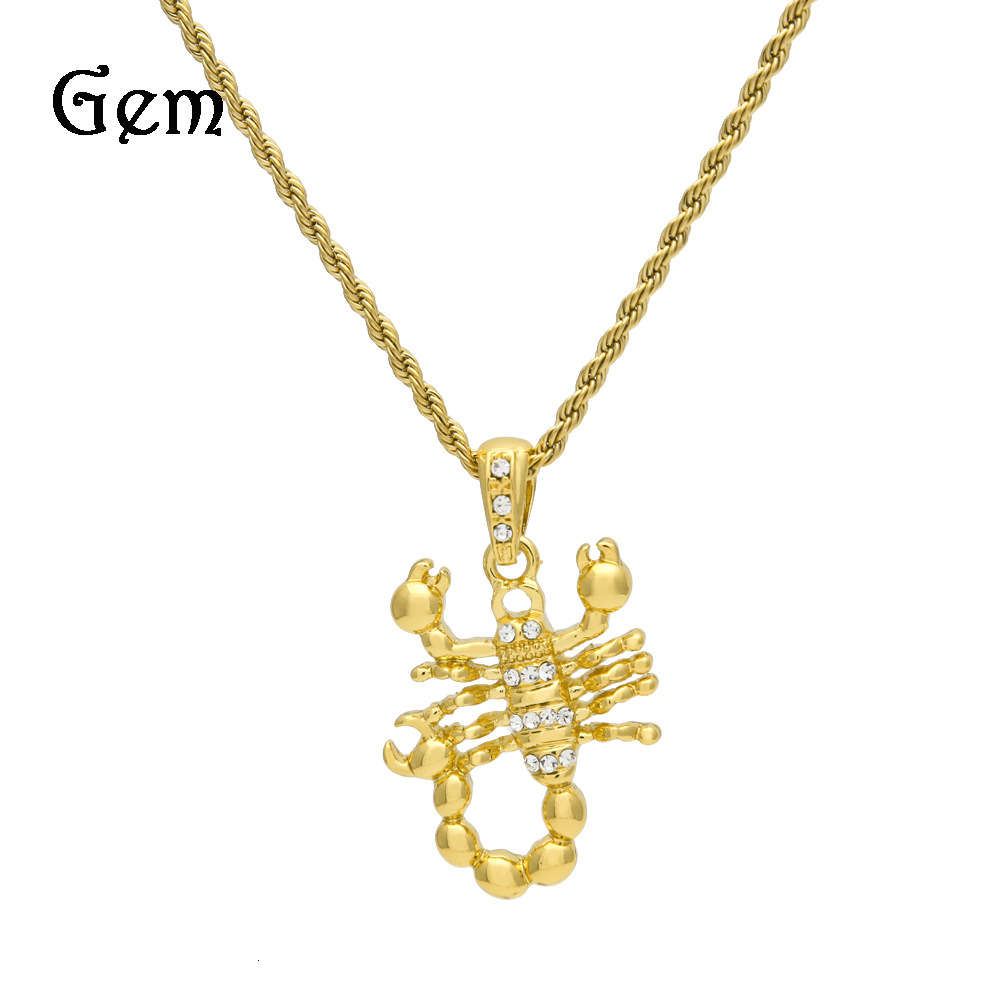 

New necklace hip hop fashion features trend jewelry cool scorpion Diamond Pendant