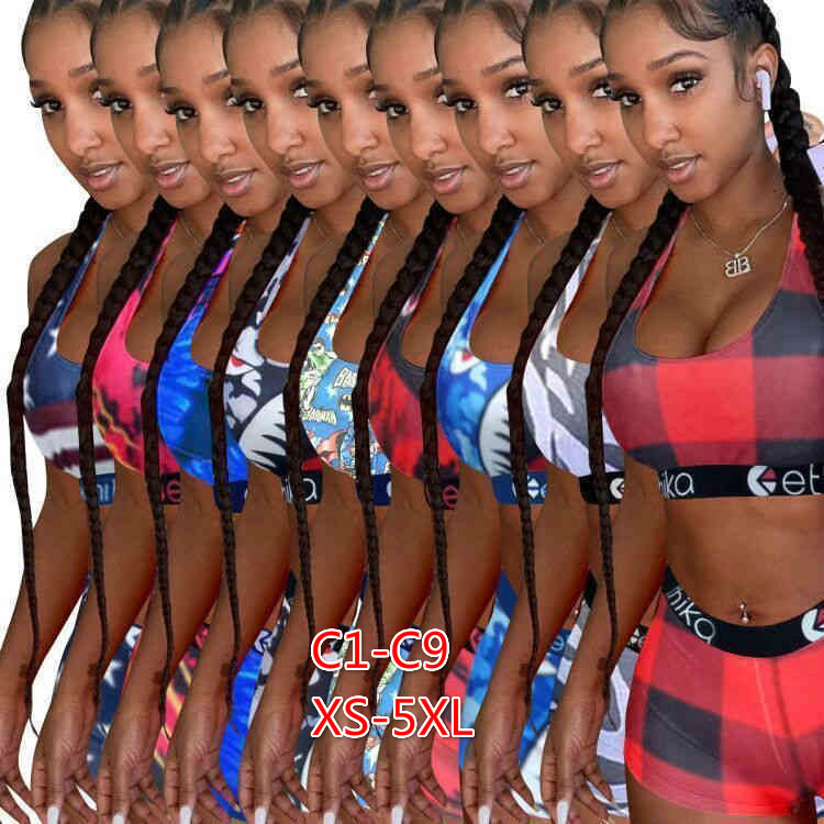 

Women 2 Piece Ethika Set Sports Tracksuits Print Swimsuit Bikini Vest Bra And Shorts Swimming Suit Luxury Swimwear Brand Beachwear Plus Size XS-5XL, Mix or leave a message