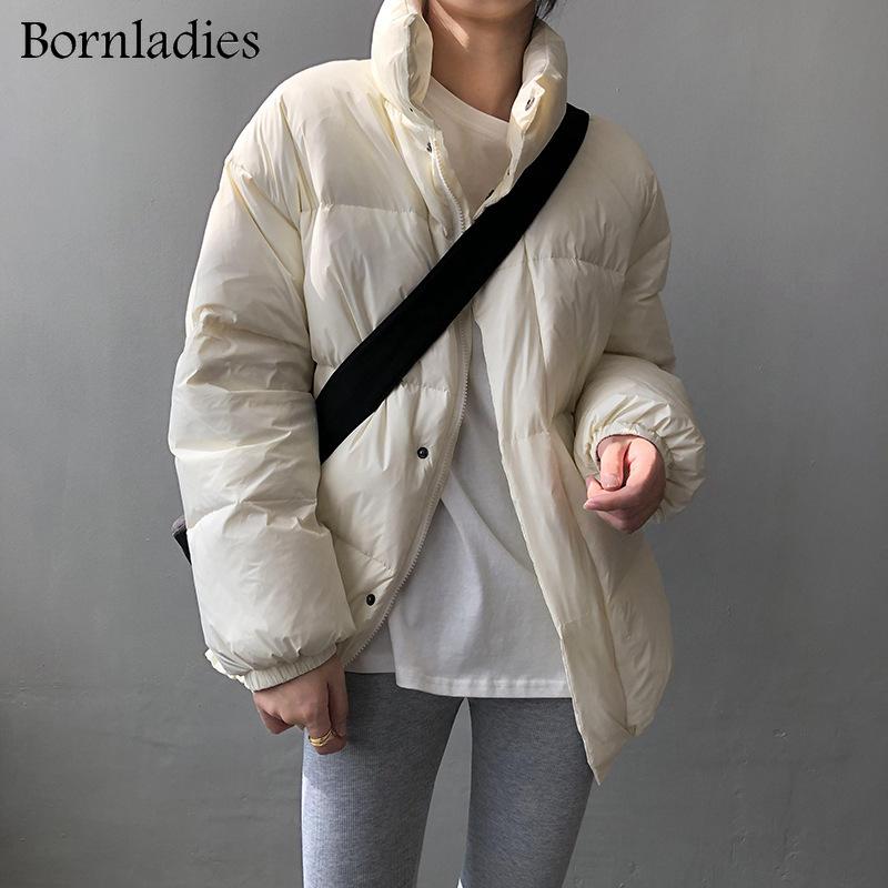 

Women's Down & Parkas Bornladies 2022 Winter Korean Women Thick 90% White Duck Jackets Female Stylish Loose Puffer Jacket High-Quality Warm, Black