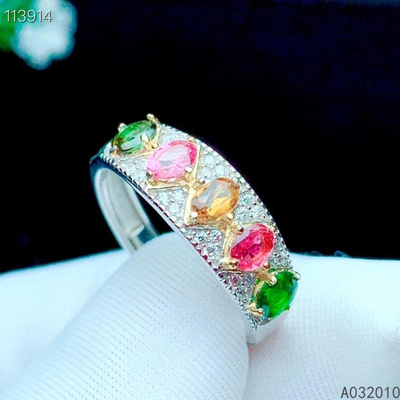 Cluster Rings KJJEAXCMY Fine Jewelry 925 Sterling Silver Inlaid Natural Tourmaline Luxury Woman&#039;s Ring Support Test Selling-image-710771229