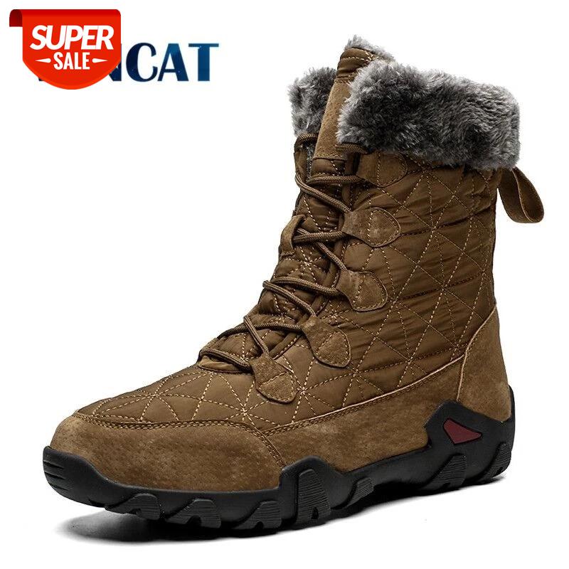 

New Winter High Help Men Snow Boots Waterproof Man Boots Man Fur Thick Plush Warm Men's Male Ankle Big Size 38-48 #fy6y