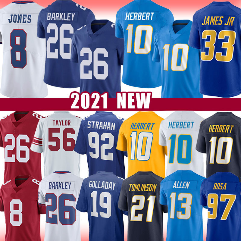 

Justin Herbert Daniel Jones Saquon Barkley Jersey Kenny Golladay Taylor Strahan New Los YorkGiantAngelesChargerKeenan Allen Joey Bosa Derwin James, Mens jersey (juren)