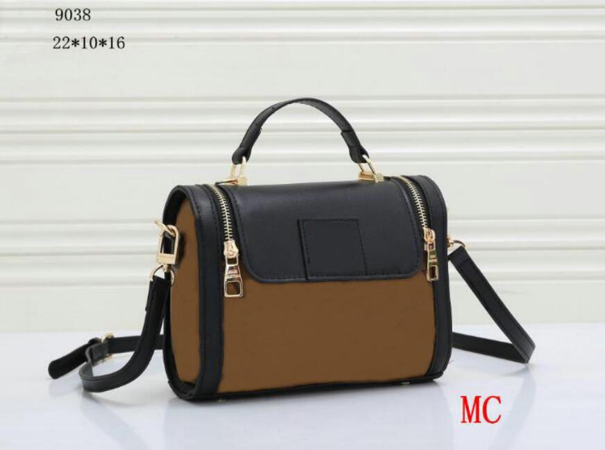 

2022 Fashion leather tote bag women purse fashion shoulder bags cowhide handbag presbyopic card holder purse evening messenger Bag, Black/light brown