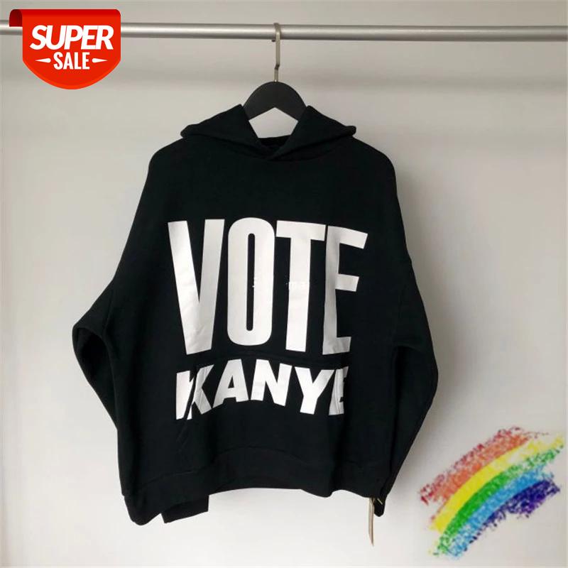 

2020 Season 6 VOTE KANYE Hoodie Men Women 1:1 Top Quality Lettering Sweatshirts Pullovers #vD8A, Black
