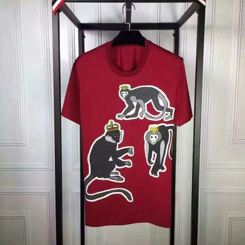 

2021 New Novo Vero Animal Bordado Camiseta Roupas Marca Moda Impressa Masculina t Camisa De Qualidade Superior Tshirt Uwj9, Red