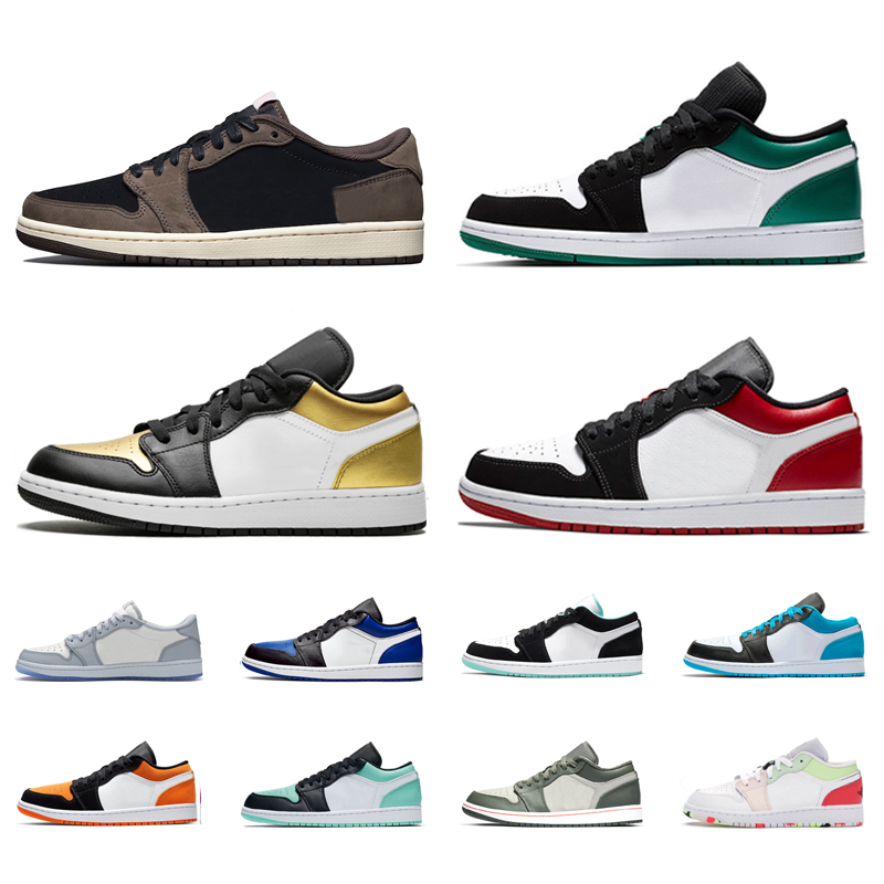 

1 1s Mens Women Low Basketball Shoes Sneakers Military Themed UNC Trainers orange Royal Blue Gold Toe Black Magenta Womens Men outdoor sports us 5.5-11, 18 emerald toe