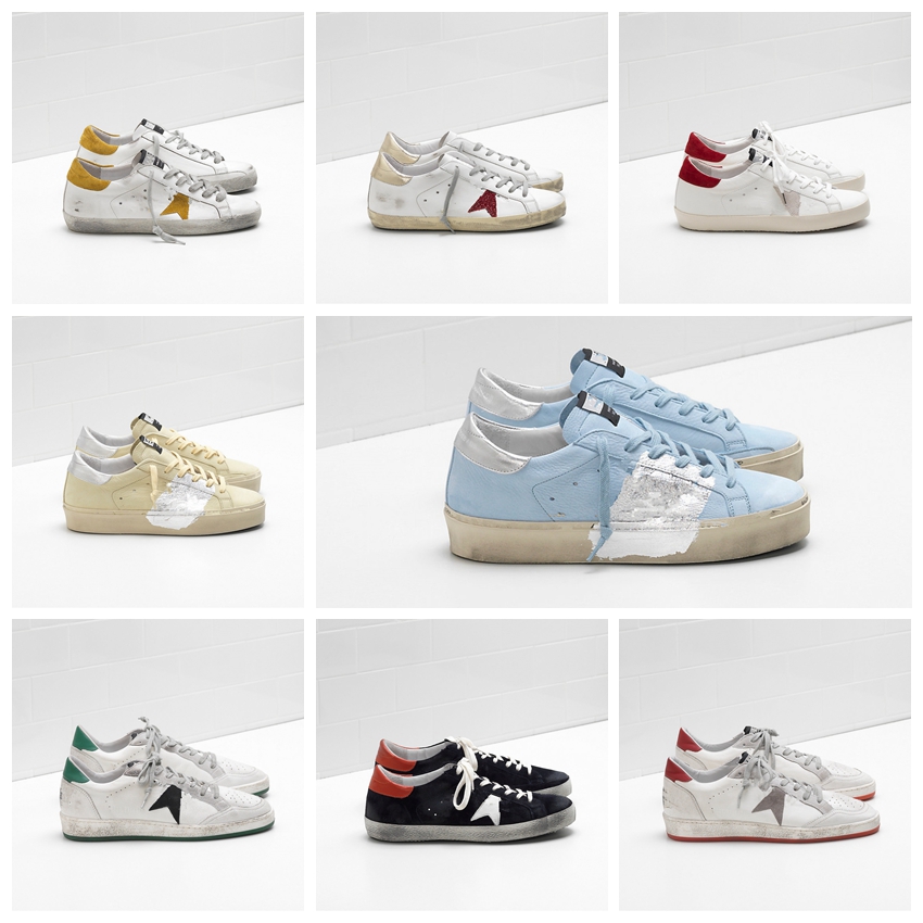

Golden Hi Star sneakers Italy Deluxe Brand casual shoes classic white Do-old dirty shoes goose designer men and women casual shoes G33MS590, Black