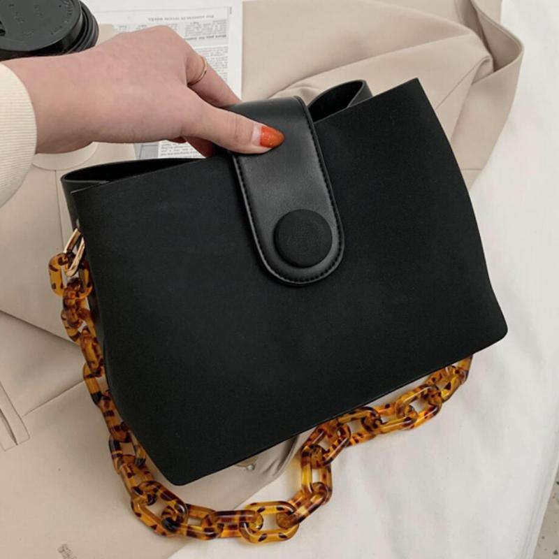 

Vintage Tote Bucket bag 2021 Fashion New High quality Matte PU Leather Women's Designer Handbag Travel Shoulder Messenger Bag, Black