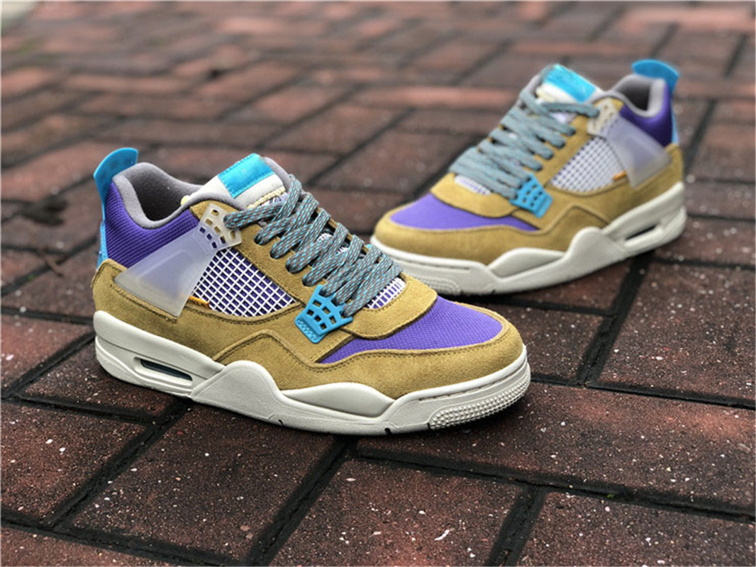 

2021 Release Authentic 4 Union Desert Moss Taupe Haze Men Outdoor Shoes 30th Anniversary 4s Blue Fury Khaki Roma Green Turquoise Dark Off