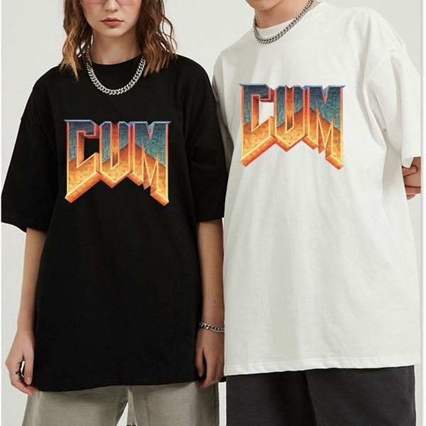 

Doom Cum Shirt Vintage Graphic Tee Shirt for Men Cotton Tshirt Men Summer Fashion T-shirt Oversized Unisex Tops Streetwear, Green