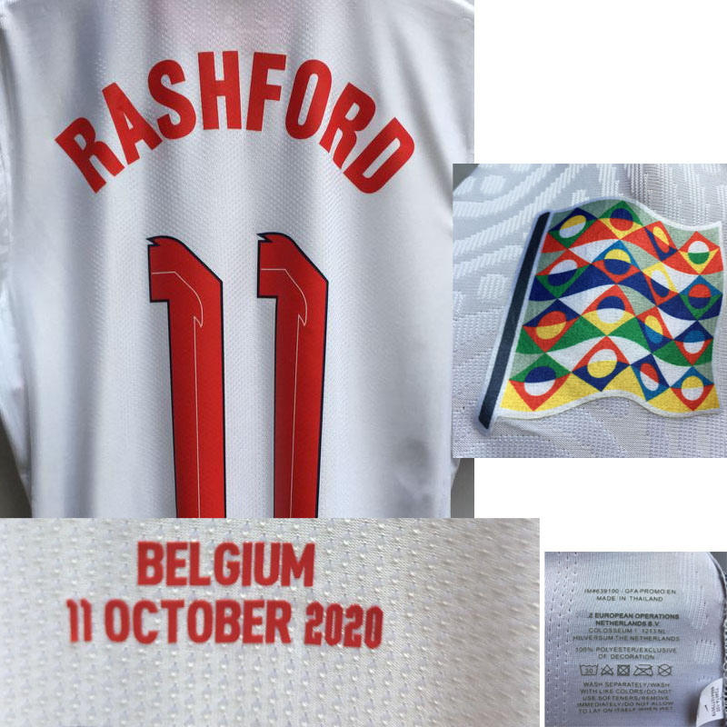 

2021 Match Worn Player Issue Rashford Kane Mount With Match Details Soccer Patch Badge