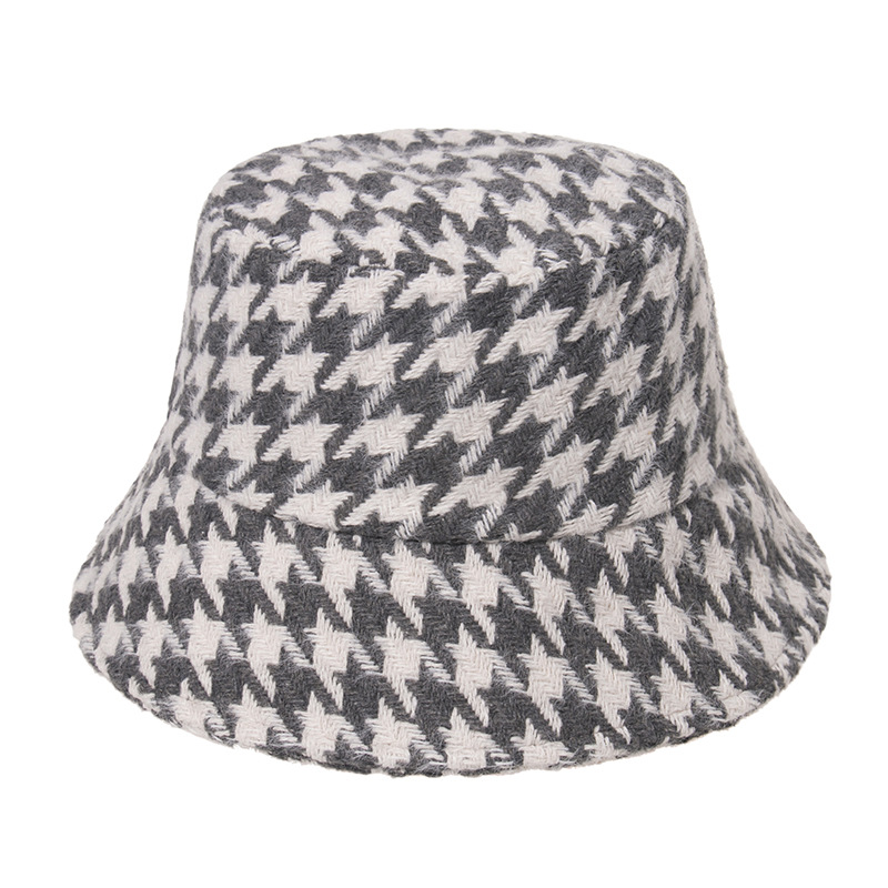 

Hat Womens Autumn and Winter New Style Fisherman Hat Thickened All-Matching Houndstooth Japanese-Style Retro Leopard Print Korean Modern Buc, Leopard-brown