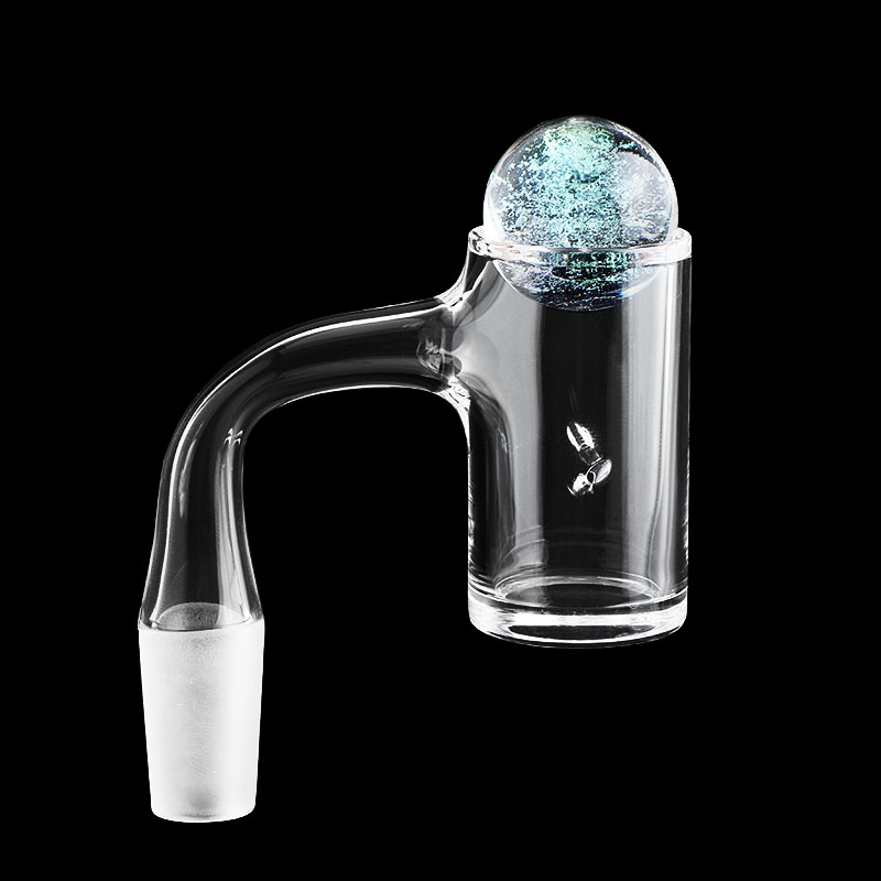

Full Weld Quartz Banger With 2 PCS Tourbillon Air Holes Spinning Banger With 22OD Dichro Terp Pearls For Glass Water Bongs