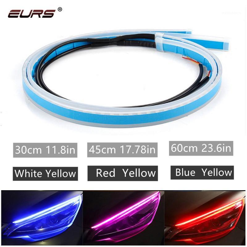 

Emergency Lights 2pcs Led Drl Daytime Running Headlight 30CM 45CM 60CM White Red Amber Turn Light Strip Angel Eyes For 12V