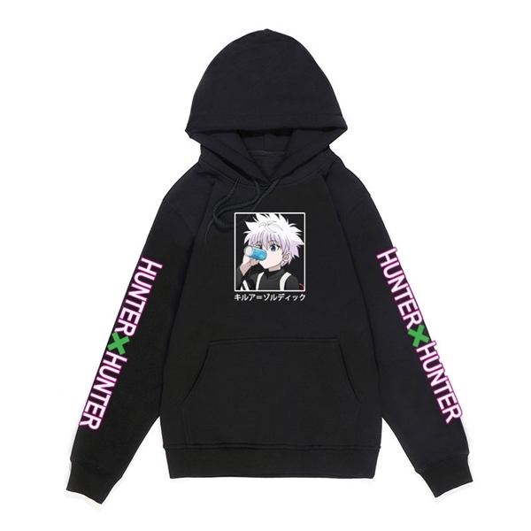 

Streetwear Hunter X Hunter Men Women Pullovers Hoodies Sweatshirts Killua Zoldyck Hisoka 90s Anime Hoody Streetwear Tops X0601, Black
