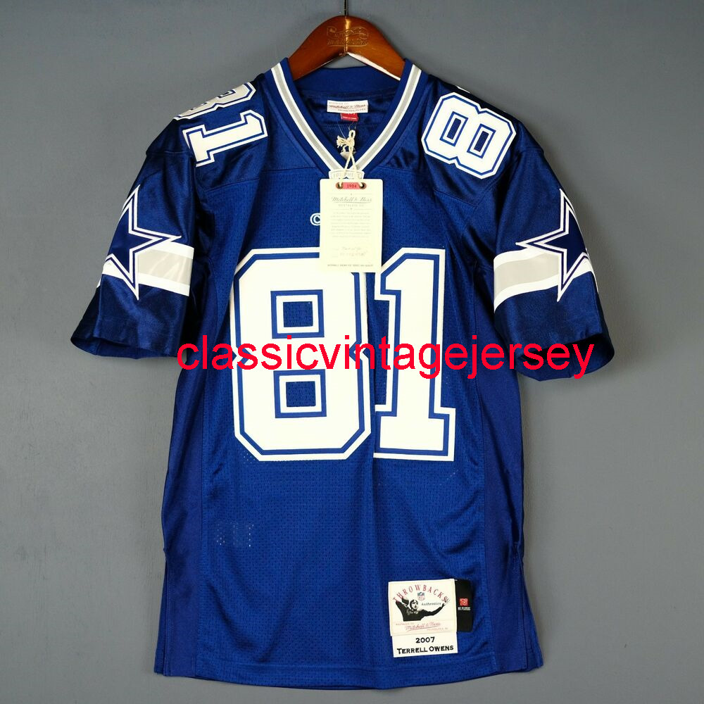 

Stitched Men Women Youth Terrell Owens 07 Mitchell & Ness Jersey Embroidery Custom -5XL 6XL, Blue