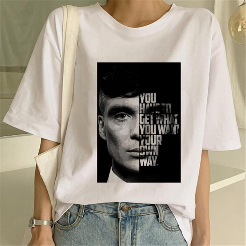 

Women's T-Shirt Peaky Blinder Women Men Tshirts Funny Short Sleeves T Shirt 90s Ulzzang Summer Female Tees Fashion Top