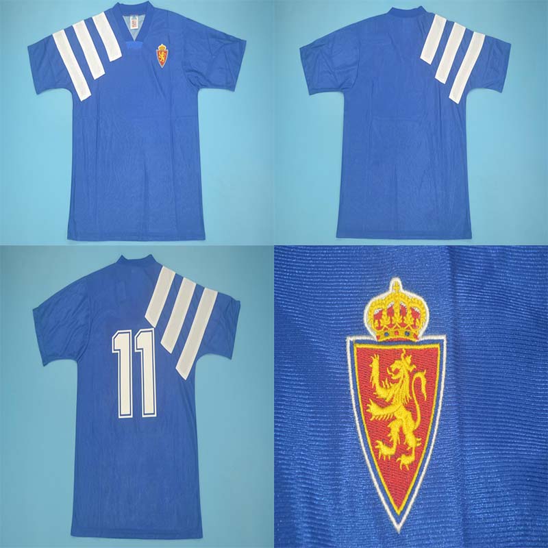 

92 93 Camiseta De Futbol For ZARAGOZA Soccer Jerseys Blue Away 11# Men Jersey Uniforms, 92/93 blue away