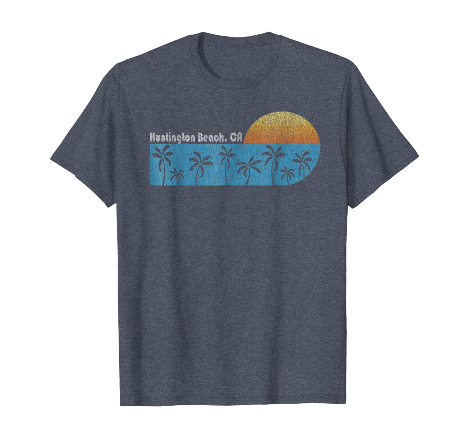 

retro huntington beach beach souvenir t shirt, White;black