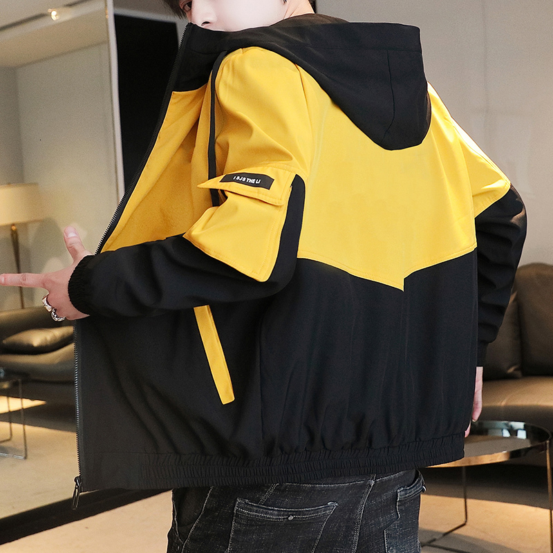 

2021 New Brand Men's Jacket Autumn Hooded Clothes Long Sleeve Tops Korean Stysle Dust Coat Motorcycle Plus Size Clothing Windbreaker Dqp4, Blue